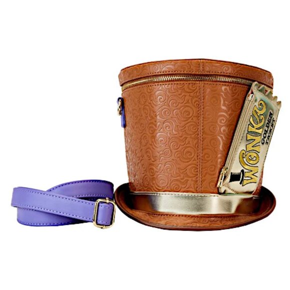 Loungefly Willy Wonka Golden Ticket Figural Hat Crossbody Bag (Limited Edition) - Picture 5 of 5